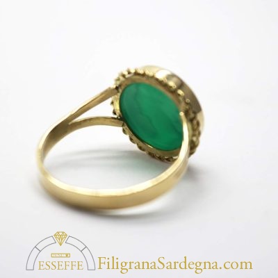 Anello agata con Augusto