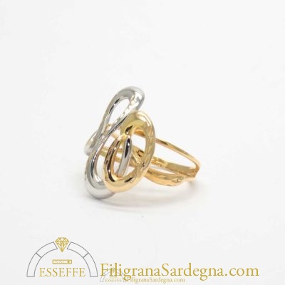 Anello bicolore con serpente stilizzato