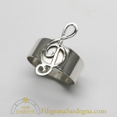 Anello con chiave di violino filigrana