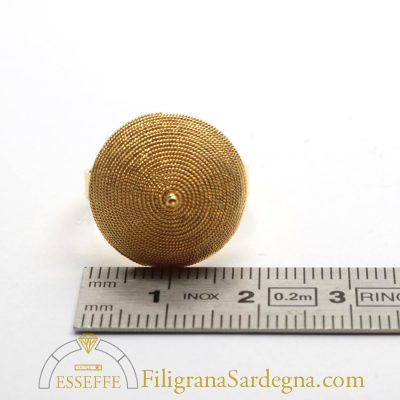 Anello con corbula grande in filigrana d'oro
