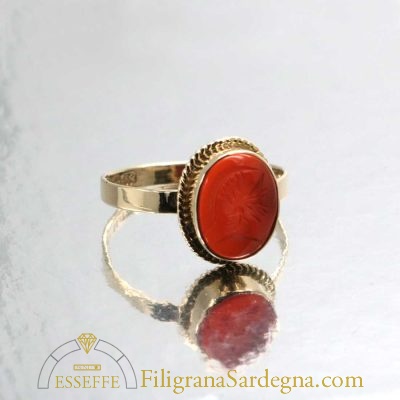 Anello corniola rossa piccola