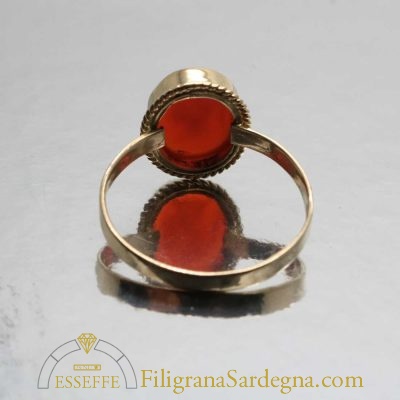 Anello corniola rossa piccola