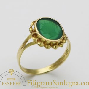 Anello corniola verde da bambina