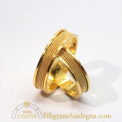 Anello d'oro con filigrana a tutto giro (fascia stretta)