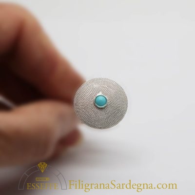 Anello in argento con corbula e turchese