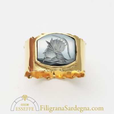 Anello in oro con ematite