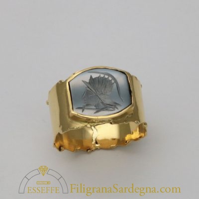 Anello in oro con ematite