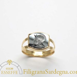 Anello in oro con ematite