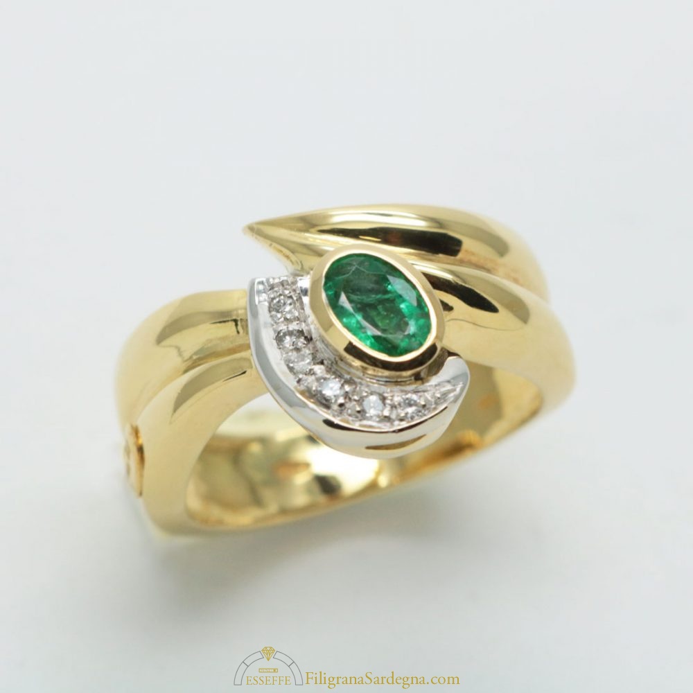 Dress Vendita Anelli On Line Anello In Oro Giallo Con Smeraldo