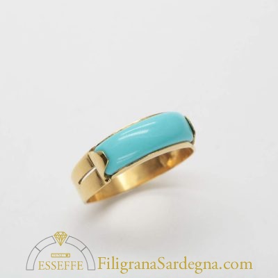 Anello in oro con turchese