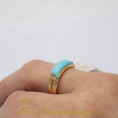 Anello in oro con turchese