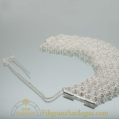 Bracciale a fascia alta morbida in argento bianco