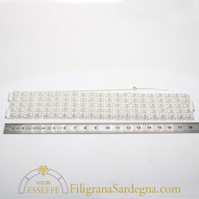 Bracciale a fascia alta morbida in argento bianco