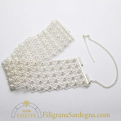 Bracciale a fascia alta morbida in argento bianco