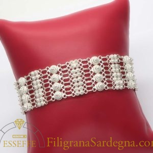 Bracciale a fascia morbida in argento a nido d'ape