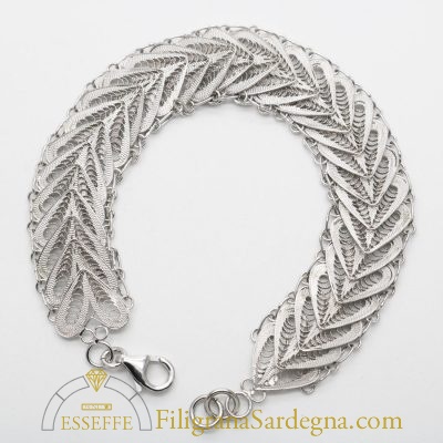 Bracciale a lisca di pesce in filigrana d’argento