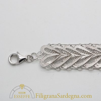 Bracciale a lisca di pesce in filigrana d’argento