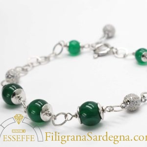 Bracciale agata verde e argento