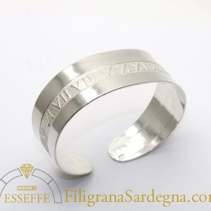 Bracciale alla schiava in argento con numeri romani