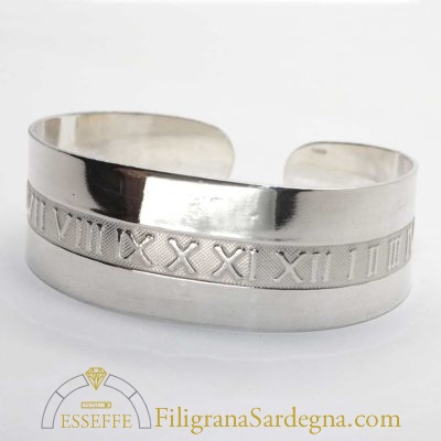 Bracciale alla schiava in argento con numeri romani