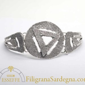 Bracciale argento brunito con granulazione