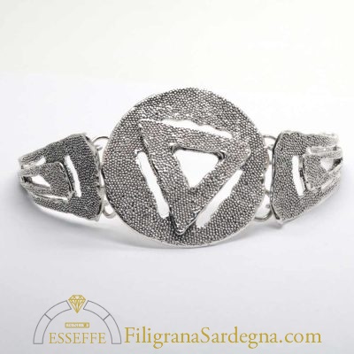 Bracciale argento brunito con granulazione