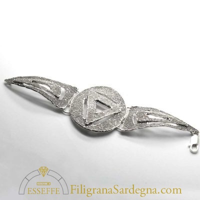 Bracciale argento brunito con granulazione