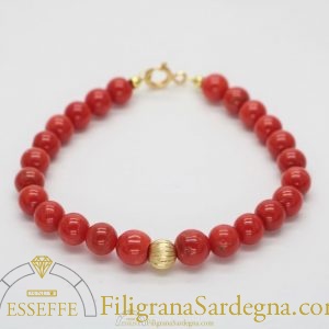 Bracciale con corallo 7 mm