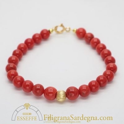 Bracciale con corallo 7 mm