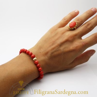 Bracciale con corallo 7 mm