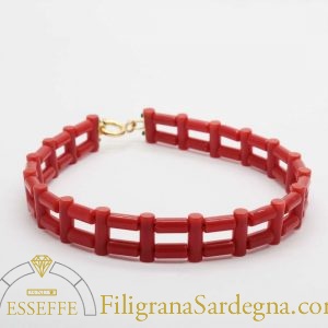 Bracciale con corallo "cannettine"