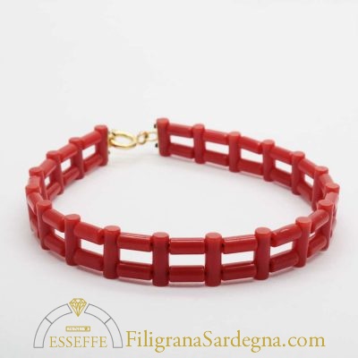 Bracciale con corallo "cannettine"