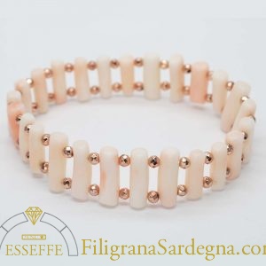 Bracciale con rametti di corallo rosa