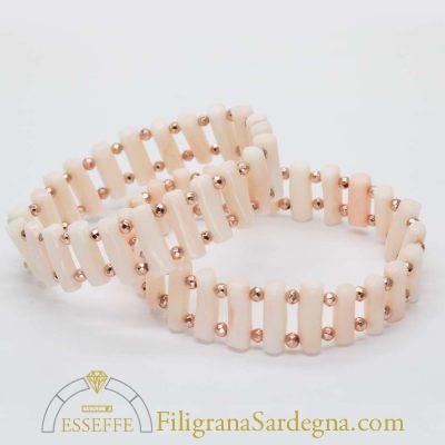 Bracciale con rametti di corallo rosa