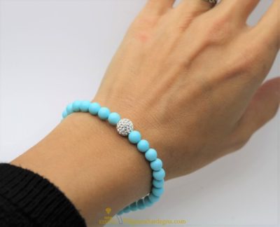 Bracciale con turchese blu tiffany