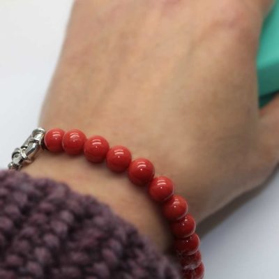 Bracciale corallo da con chiusura in argento