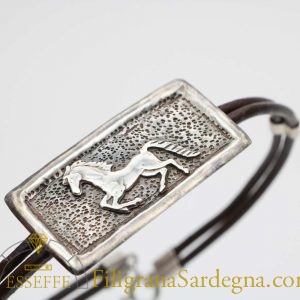 Bracciale in argento con cavallo d'oro o argento