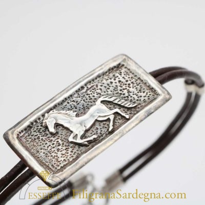 Bracciale in argento con cavallo d’oro o argento