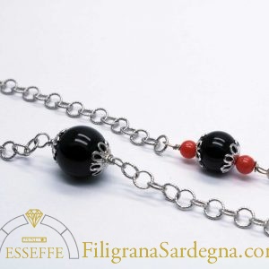 Bracciale in argento con maglia filigranata