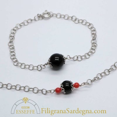 Bracciale in argento con maglia filigranata