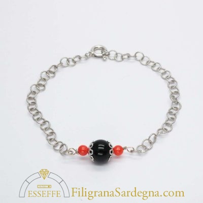 Bracciale in argento con maglia filigranata