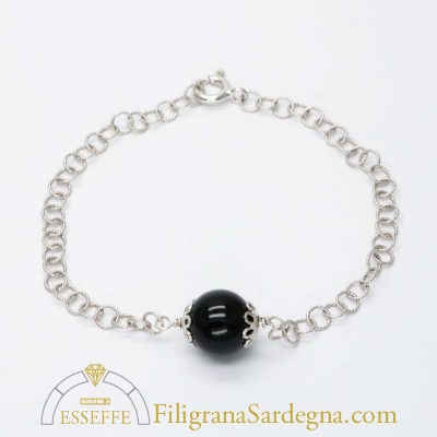 Bracciale in argento con maglia filigranata