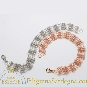 Bracciale in argento con moduli a nido d'ape