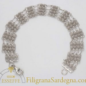 Bracciale in argento con moduli a nido d'ape