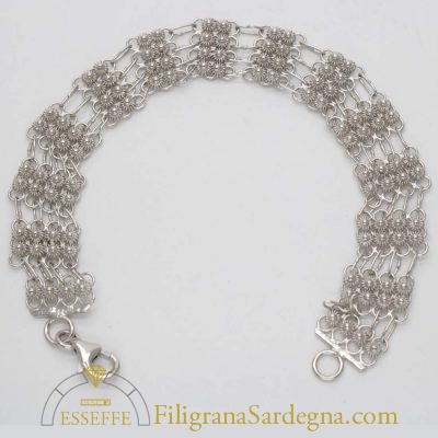 Bracciale in argento con moduli a nido d'ape