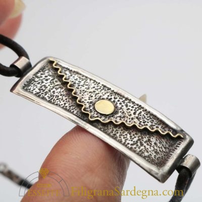 Bracciale in argento e oro con sole che sorge