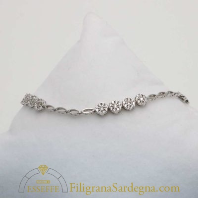 Bracciale in oro bianco con zirconi