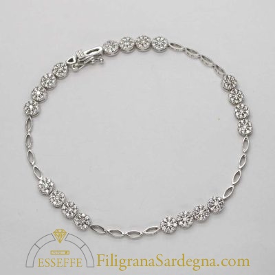 Bracciale in oro bianco con zirconi