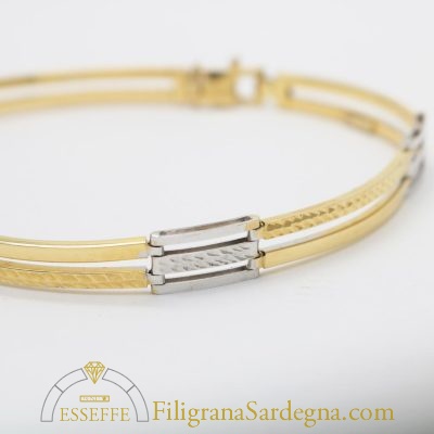 Bracciale in oro giallo e bianco