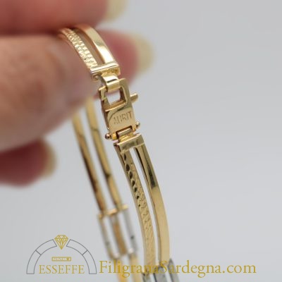 Bracciale in oro giallo e bianco